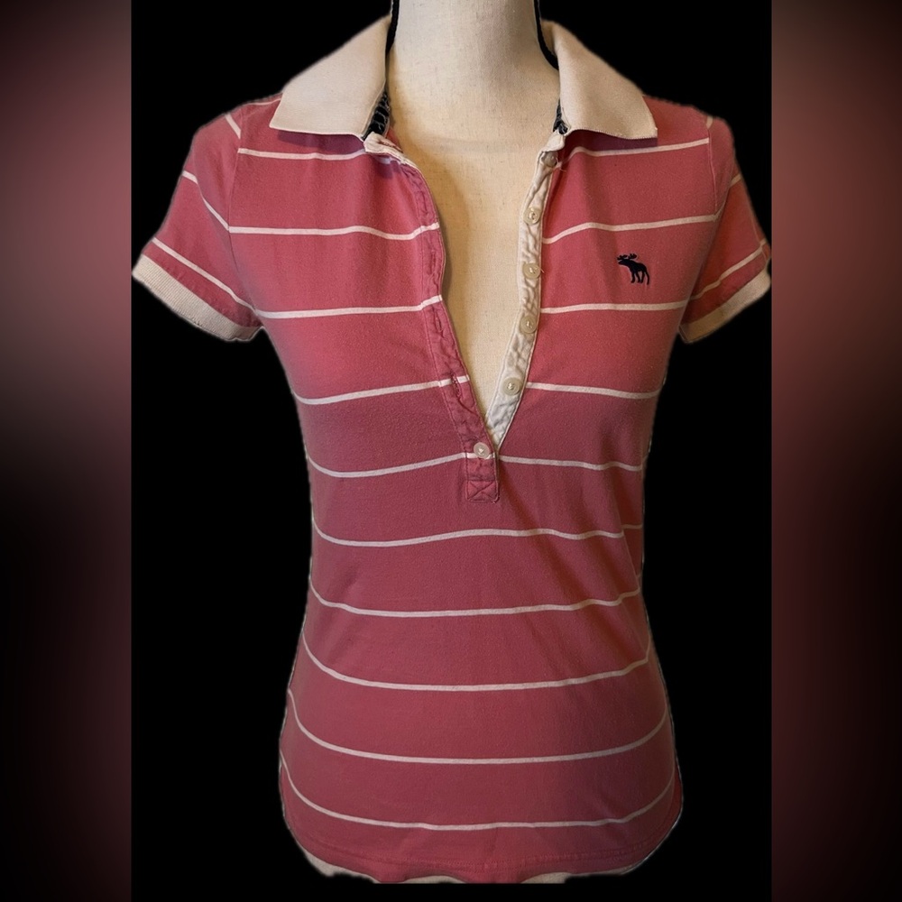 Abercrombie & Fitch Vintage Pink Striped Polo